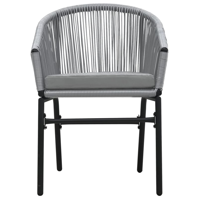 vidaXL Powder-Coated Steel Garden Dining Set in Black