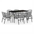 vidaXL Powder-Coated Steel Garden Dining Set in Black
