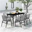 vidaXL Powder-Coated Steel Garden Dining Set in Black