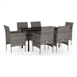 vidaXL Garden Dining Set in Gray and Black
