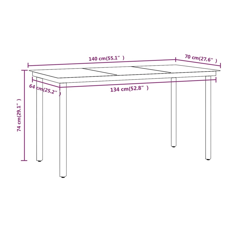 vidaXL Patio Dining Set in Beige and Black
