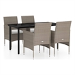 vidaXL Patio Dining Set in Beige and Black
