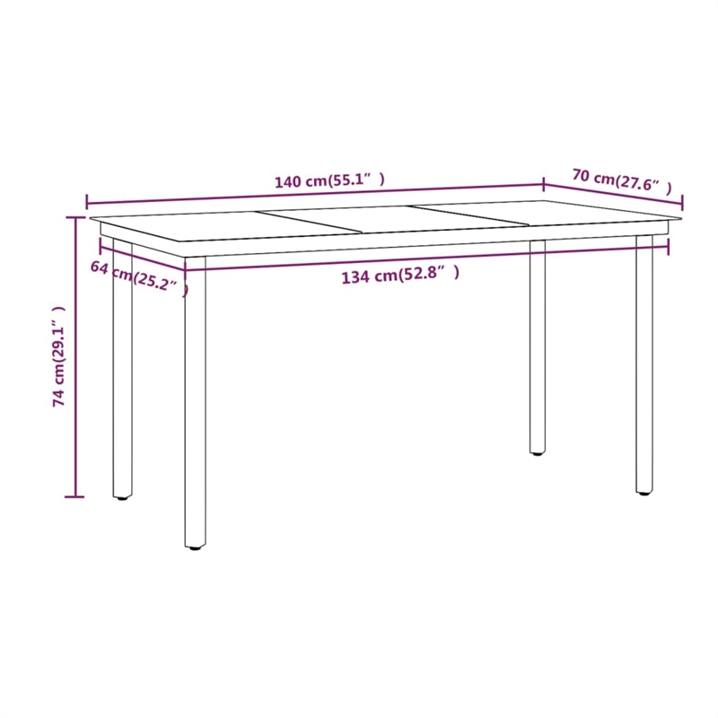 vidaXL Garden Dining Set in Brown and Black