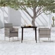 vidaXL Garden Dining Set in Gray and Black PE Rattan Medium Durable