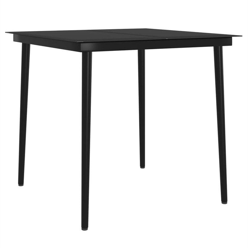 vidaXL Garden Dining Set in Gray and Black