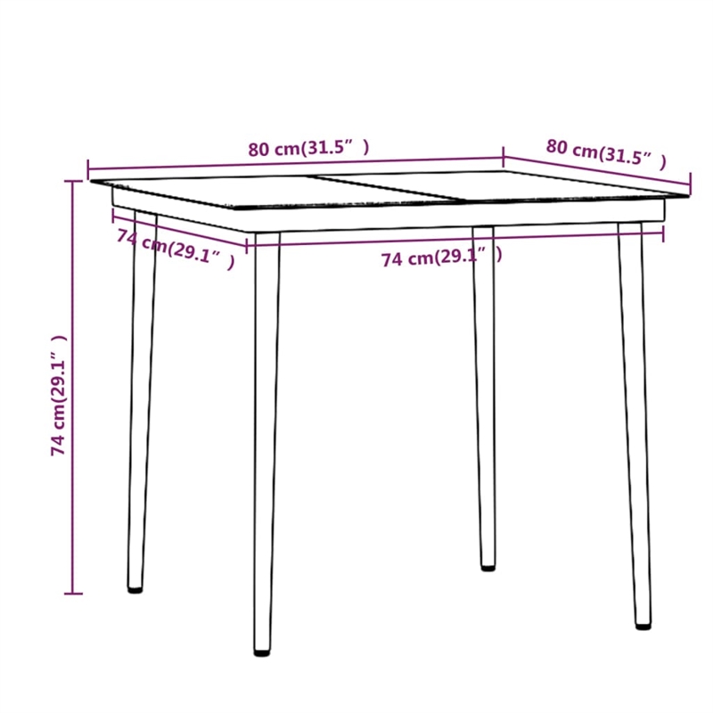 vidaXL Garden Dining Set in Brown and Black