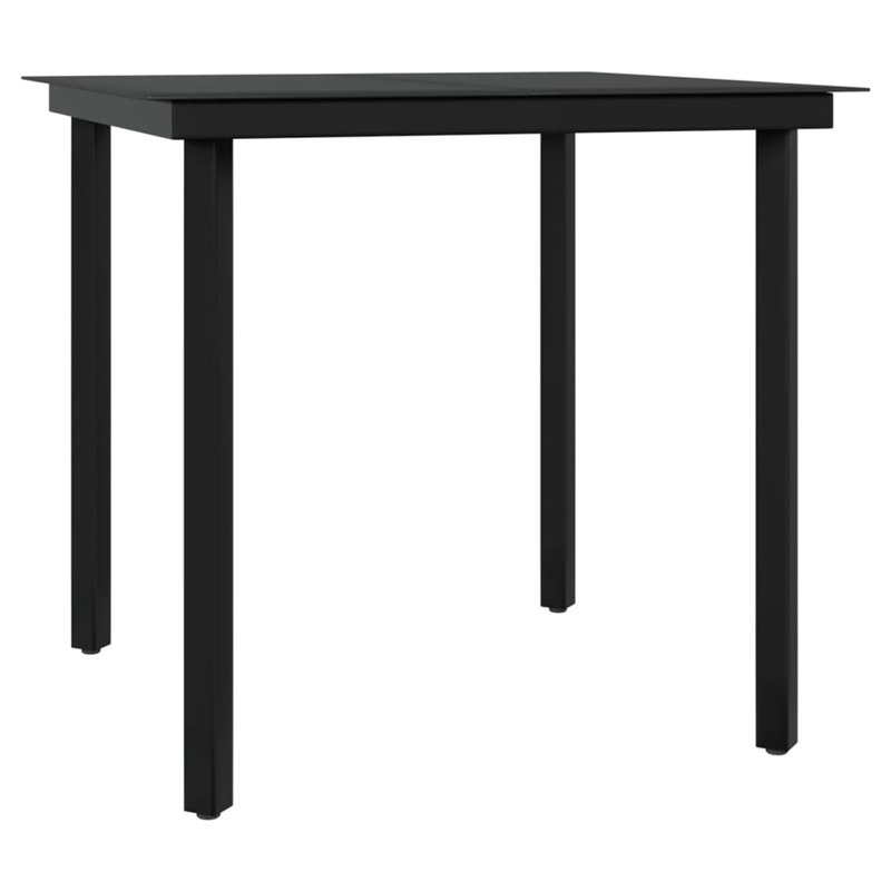 vidaXL Garden Dining Set in Gray and Black
