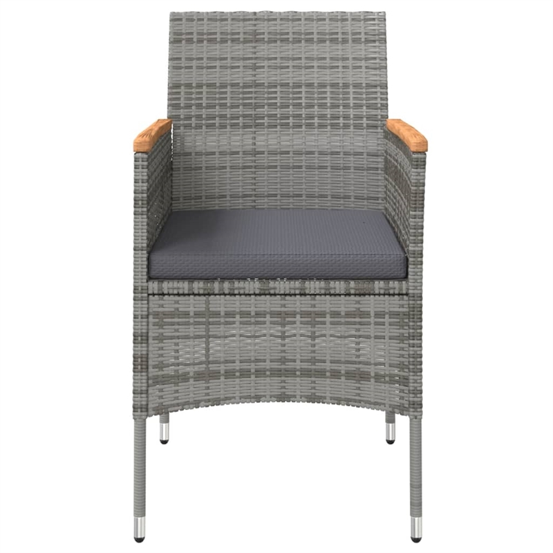 vidaXL Garden Dining Set in Gray and Black