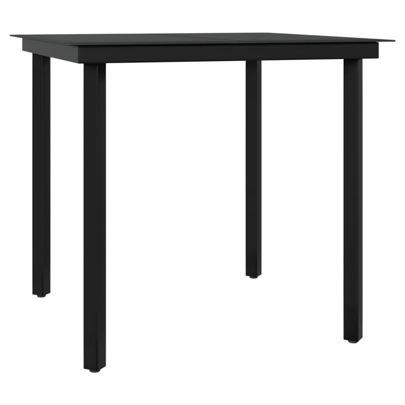 vidaXL Garden Dining Set in Gray and Black