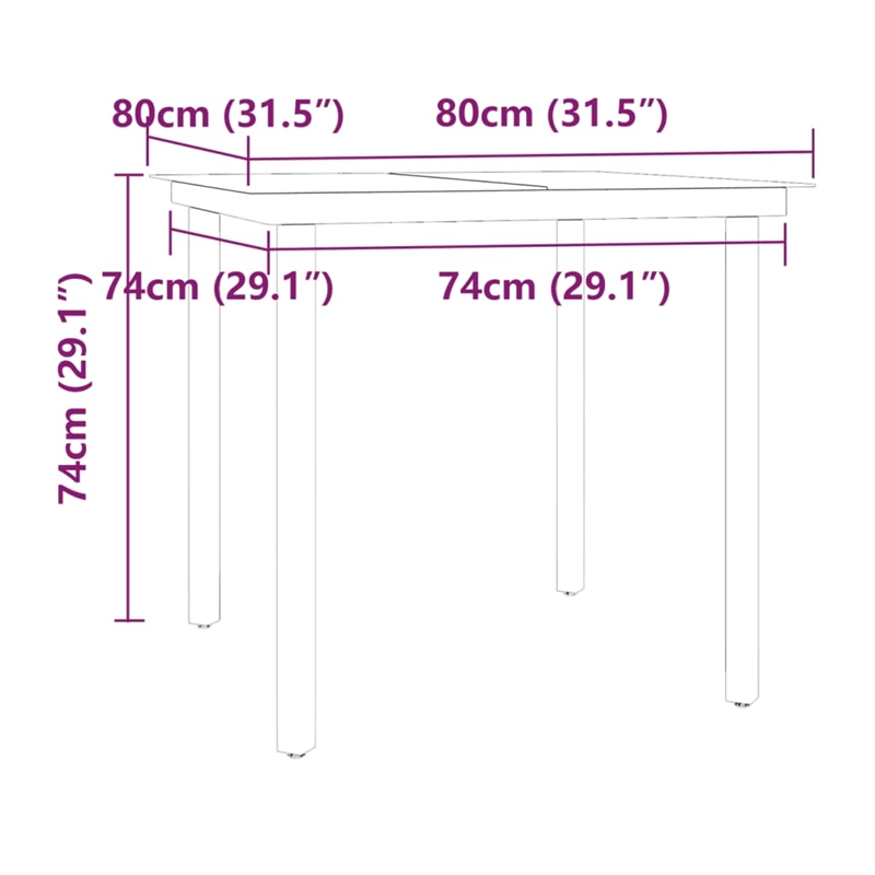 vidaXL Garden Dining Set in Gray and Black