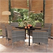 vidaXL Garden Dining Set in Gray and Black