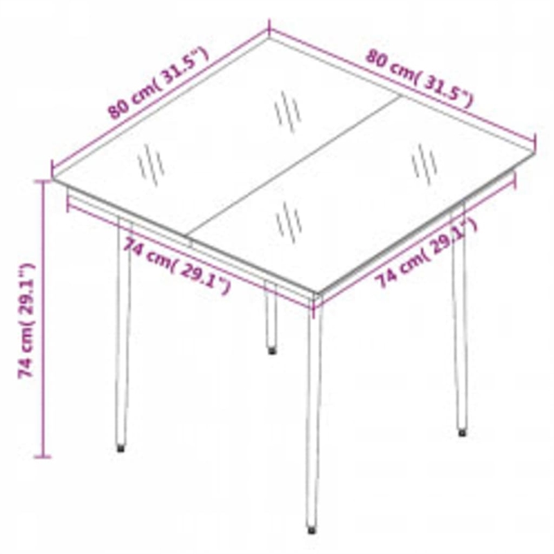 vidaXL Garden Dining Set in Gray and Black