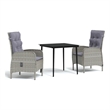 vidaXL Garden Dining Set in Gray and Black