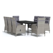 vidaXL Garden Dining Set in Gray and Black