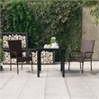 vidaXL PE Rattan Small Durable Garden Dining Set in Brown and Black