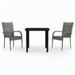 vidaXL Garden Dining Set in Gray and Black