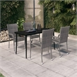 vidaXL Garden Dining Set in Gray and Black