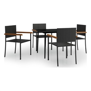 vidaXL Garden Dining Set in Black