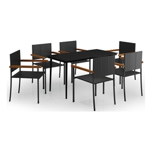 vidaXL Garden Dining Set in Black