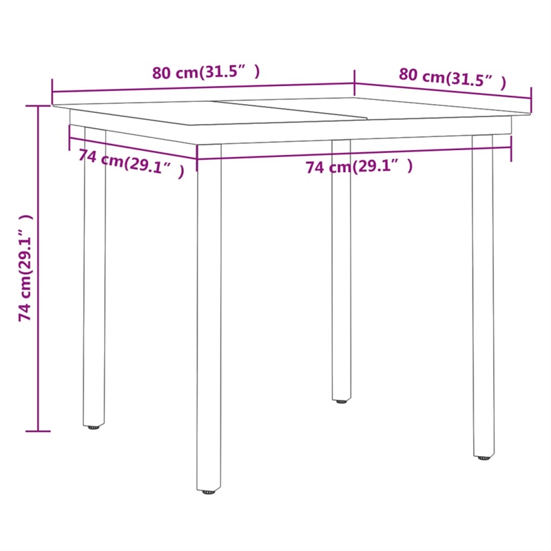vidaXL Garden Dining Set in Black/Cream White