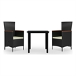vidaXL Garden Dining Set in Black/Cream White