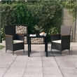 vidaXL Garden Dining Set in Black/Cream White