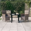 vidaXL PE Rattan Standard Foldable Garden Dining Set in Gray and Black