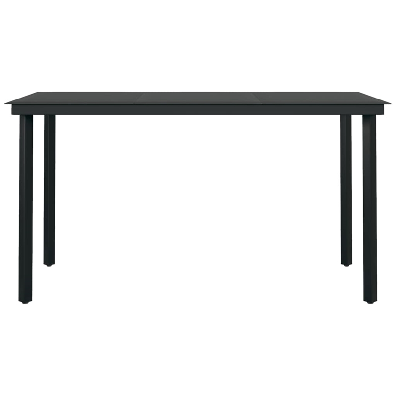 vidaXL Garden Dining Set in Gray and Black