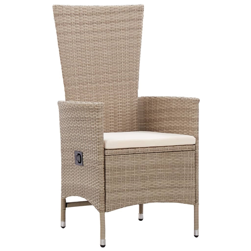 vidaXL Garden Dining Set in Beige and Black