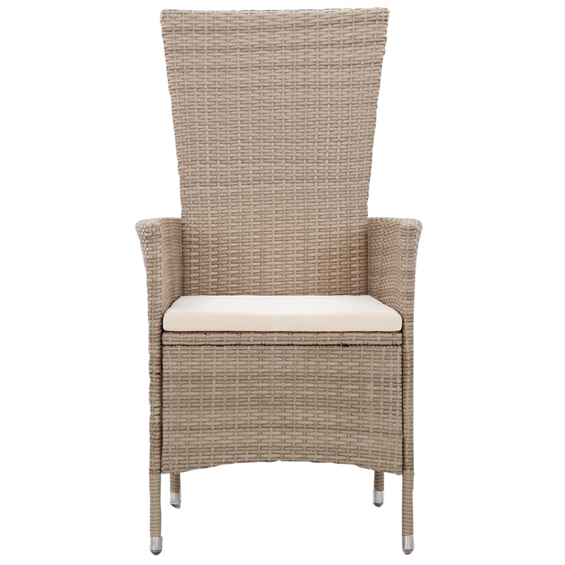 vidaXL Garden Dining Set in Beige and Black
