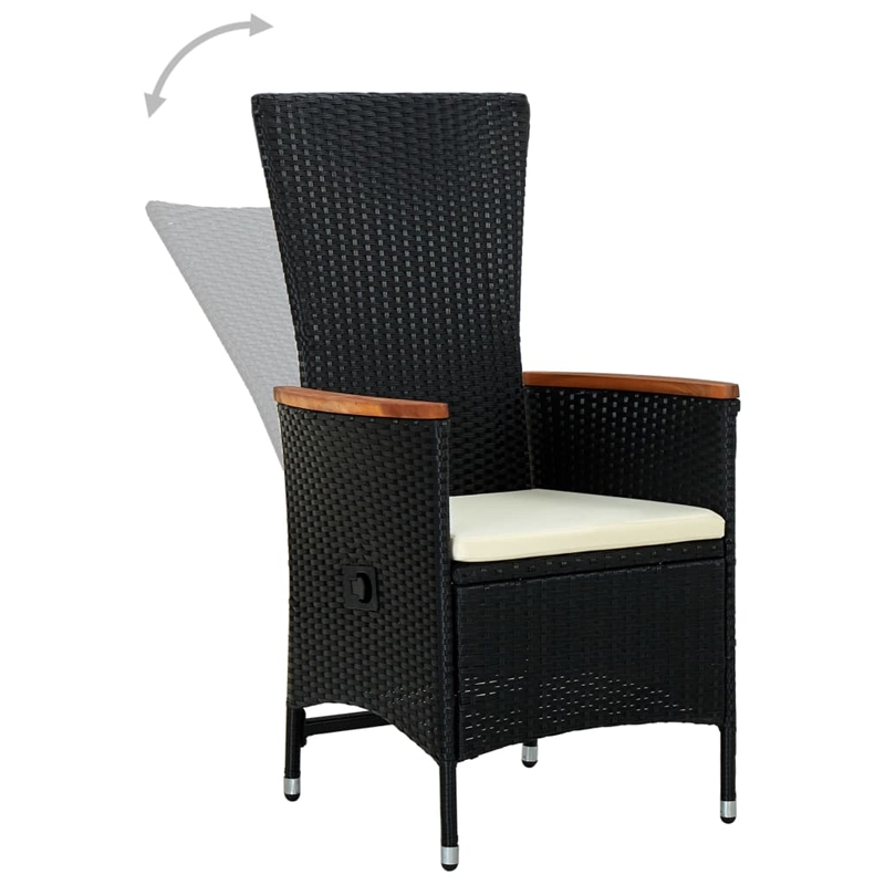 vidaXL Garden Dining Set in Black/Cream White