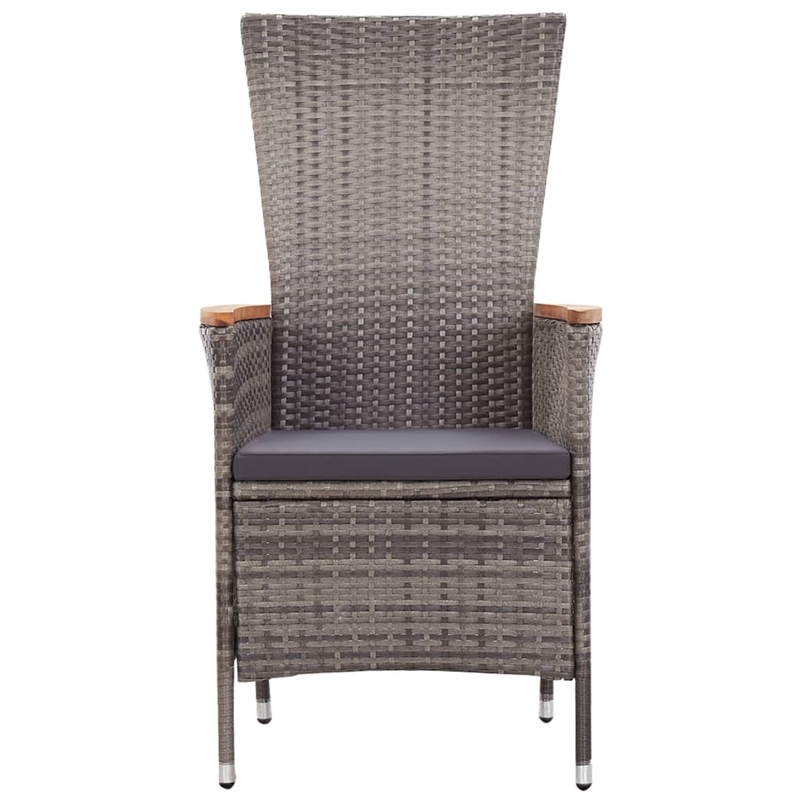 vidaXL Garden Dining Set in Gray and Black