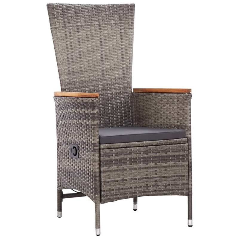 vidaXL Garden Dining Set in Gray and Black