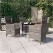 vidaXL Garden Dining Set in Gray and Black