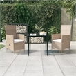 vidaXL Garden Dining Set in Beige and Black