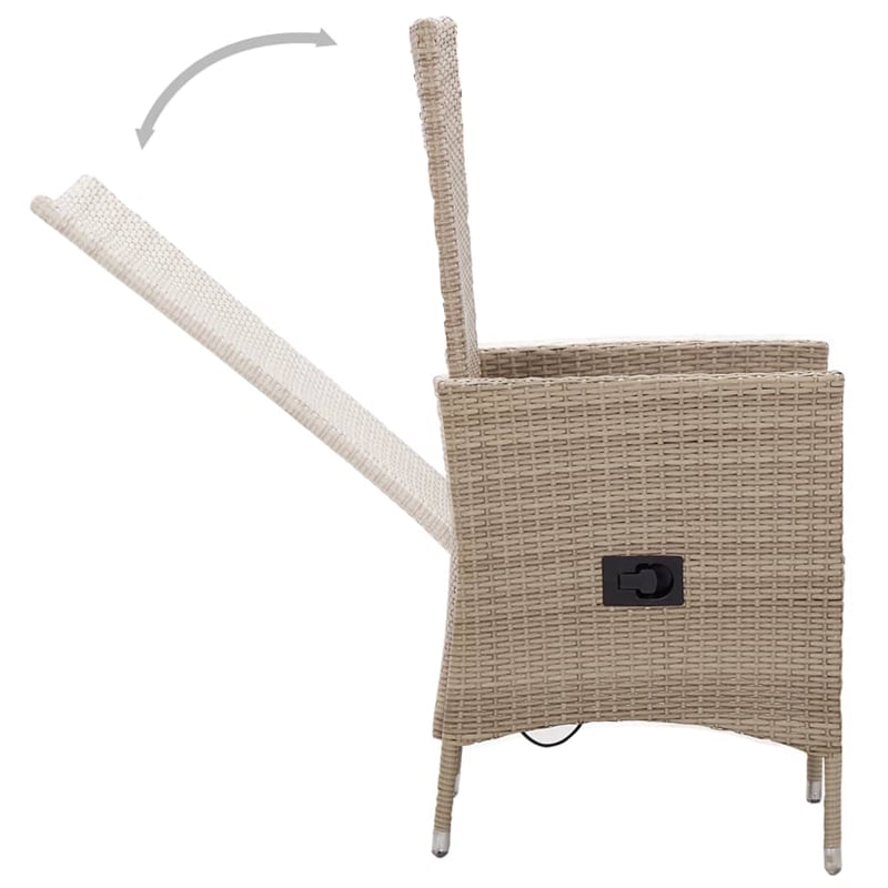 vidaXL Garden Dining Set in Beige and Black