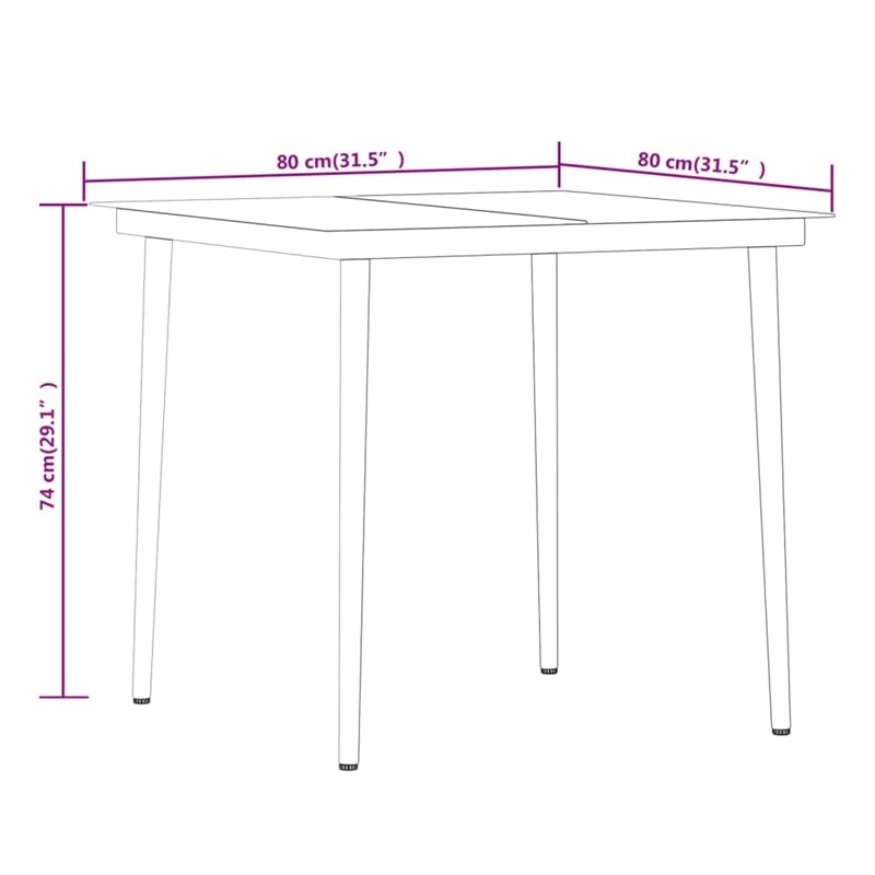 vidaXL Garden Dining Set in Beige and Black