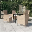 vidaXL PE Rattan 5 Piece Garden Dining Set in Beige and Black