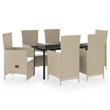 vidaXL Garden Dining Set in Beige and Black