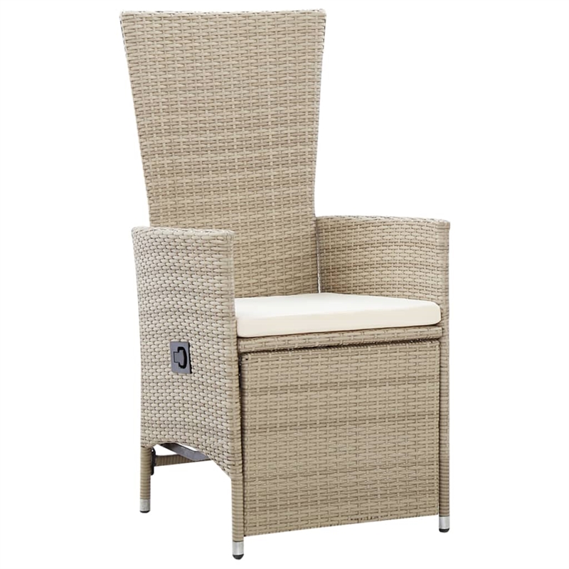 vidaXL Garden Dining Set in Beige and Black