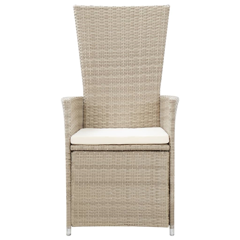 vidaXL Garden Dining Set in Beige and Black