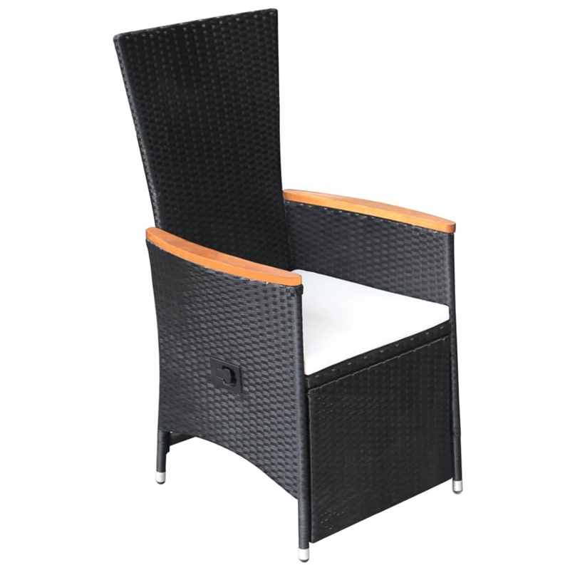 vidaXL Garden Dining Set in Black and Cream White