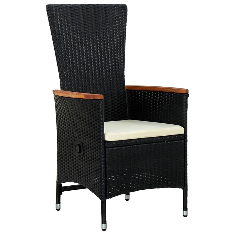 vidaXL Garden Dining Set in Black and Cream White