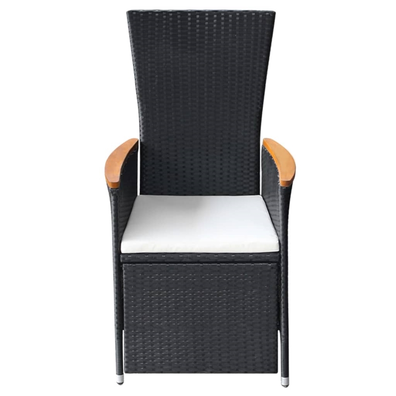 vidaXL Garden Dining Set in Black and Cream White