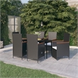 vidaXL Garden Dining Set in Black and Cream White