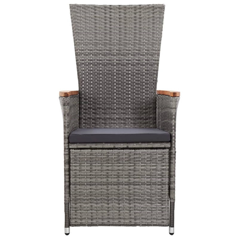 vidaXL Garden Dining Set in Gray and Black With in Dark Gray Cushions