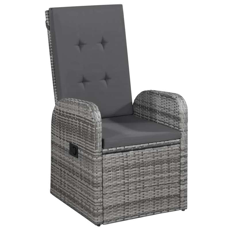 vidaXL Garden Dining Set in Gray and Black