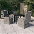 vidaXL Garden Dining Set in Gray and Black