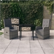 vidaXL Garden Dining Set in Gray and Black