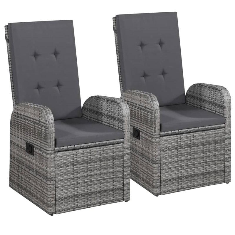 vidaXL Garden Dining Set in Gray and Black